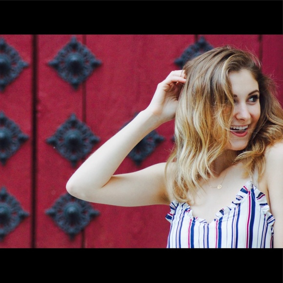 Red/Blue/White stripped jumpsuit - Picture 2 of 3